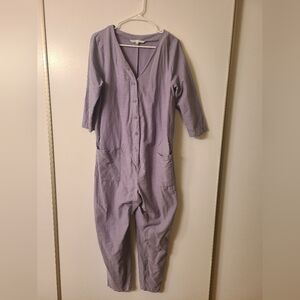 NWOT The Nines by Hatch 3/4 Sleeve Button-Front Cropped Maternity Jumpsuit